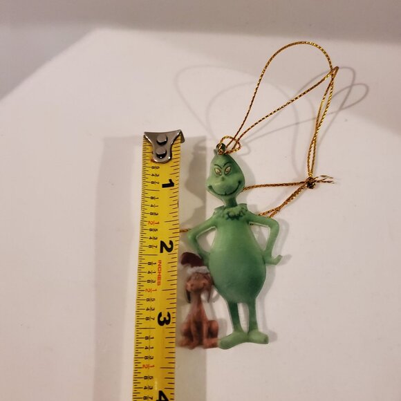 Dr. Seuss Department 56 Grinch Flocked & Max Ornament Christmas Holiday Decor - Picture 5 of 6
